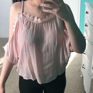 Pink flowy tank top